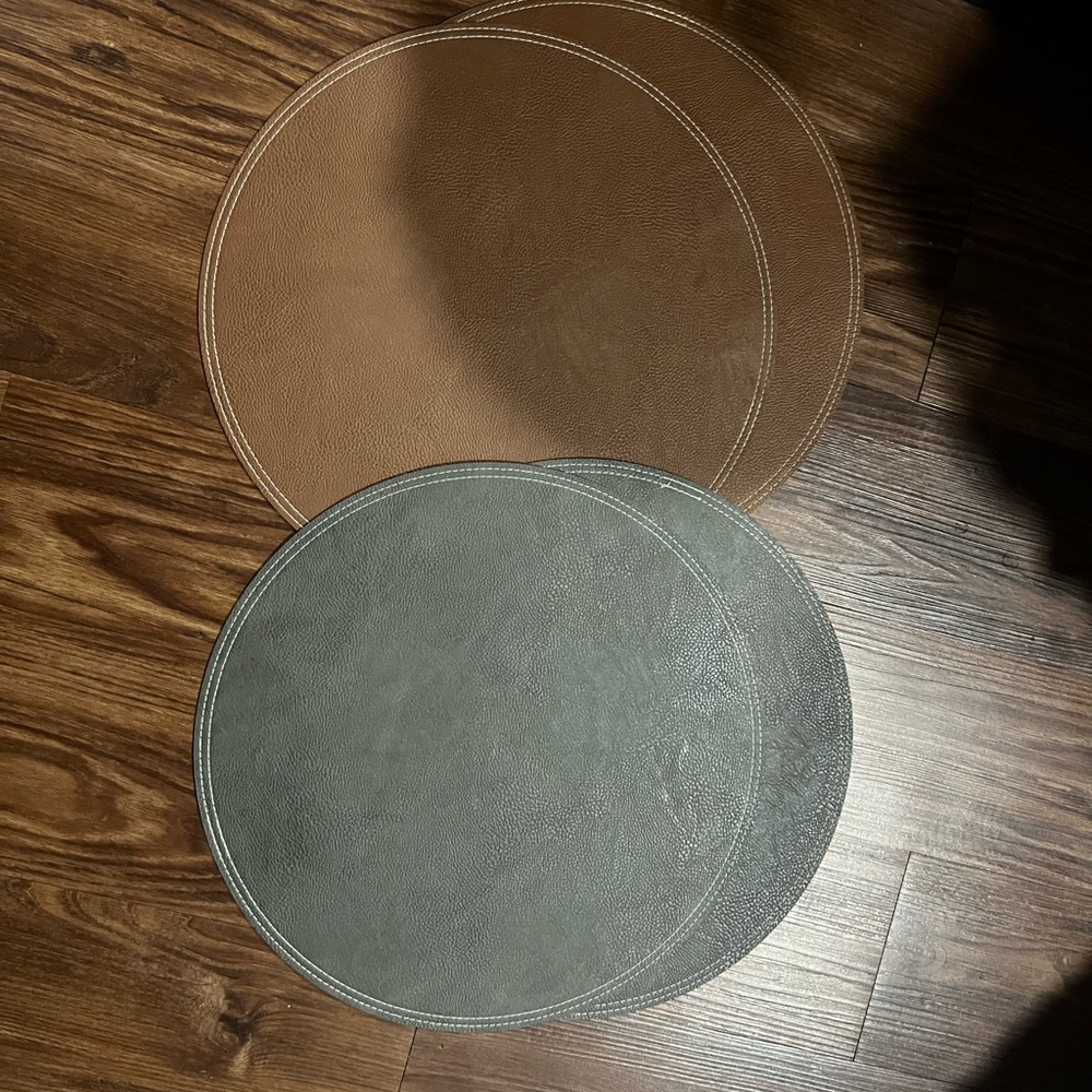 Brown and Gray Round Placemats